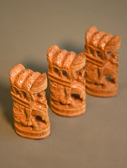 Rajasthani Wood Engraved Elephant Curios (Set of 3)
