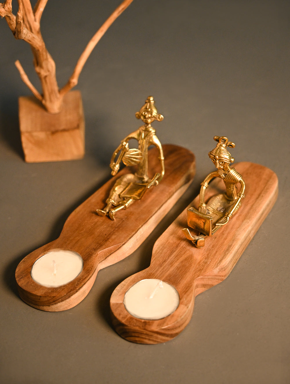 Dhokra Craft Tea Light Holders- Home Hustlers (Set of 2)