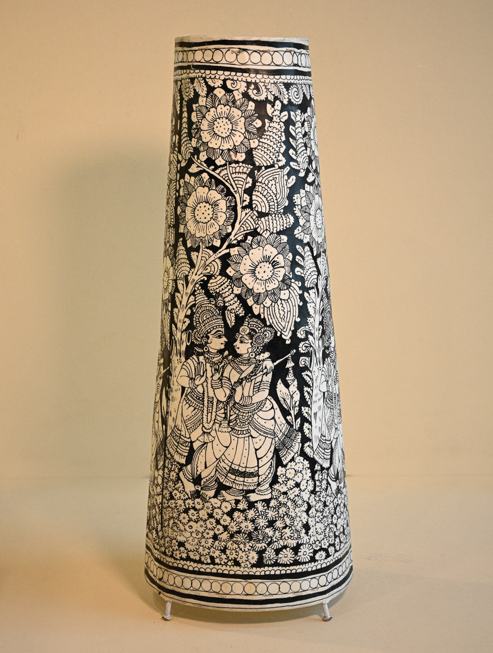 Andhra Leather Craft Lamp Shade - Madhura Vanam. Height - 25 inches