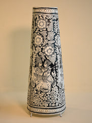 Andhra Leather Craft Lamp Shade - Madhura Vanam. Height - 25 inches