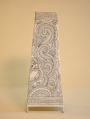 Andhra Leather Craft Lamp Shade - Paisley Peacock. Height - 17 inches