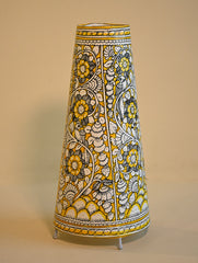 Andhra Leather Craft Lamp Shade - Sunlit Blooms. Height - 17 inches