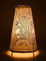 Andhra Leather Craft Lamp Shade - Hamsa Leela. Height - 13 inches