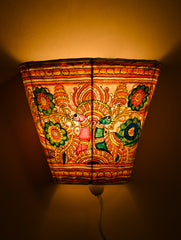 Andhra Leather Craft Wall Lamp Shade - Jodi Pakshulu (Set of Two). Height - 8.5 inches Each