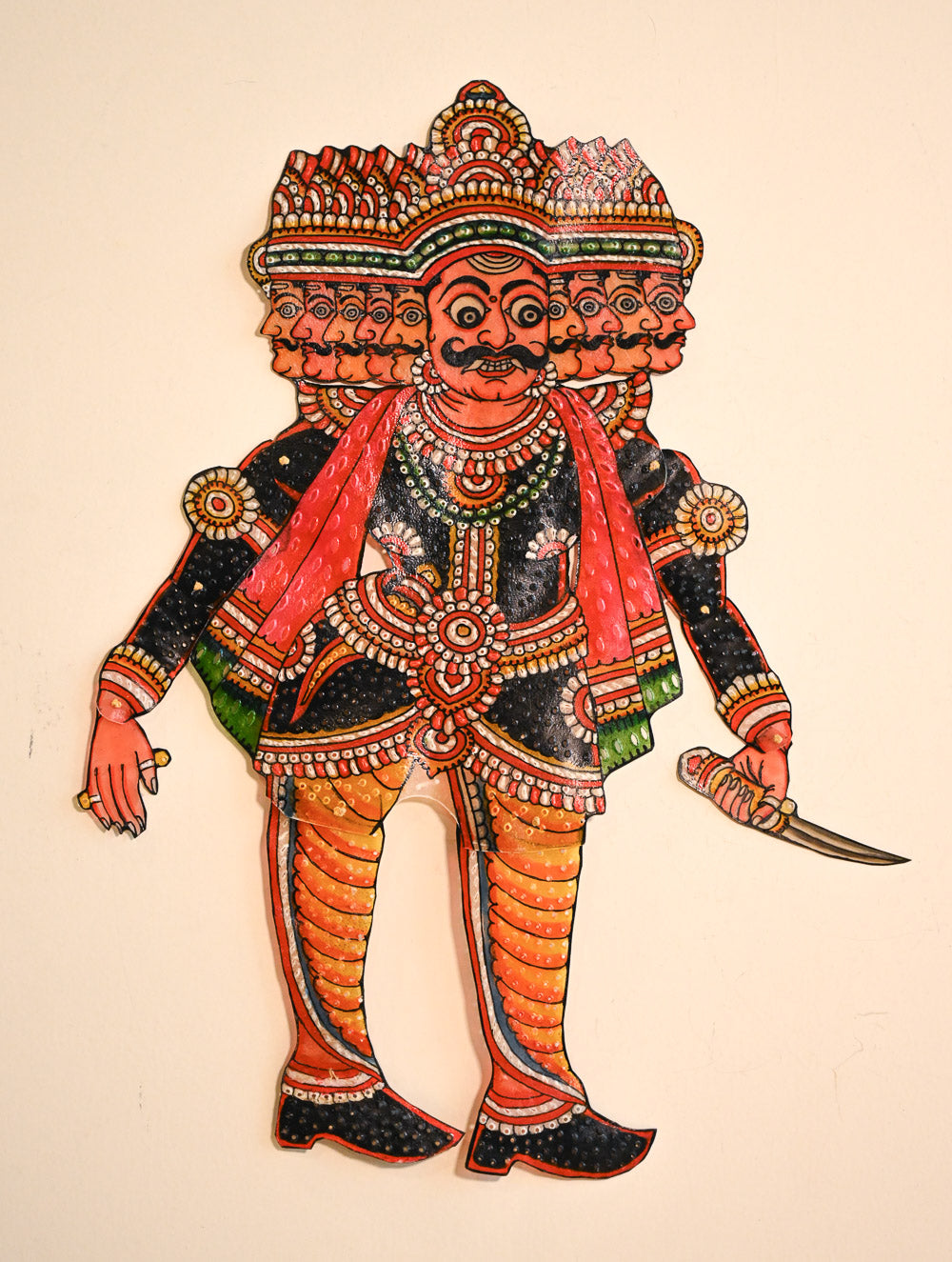 Andhra Leather Craft String Puppet - Lankesh (Height - 19 inches)