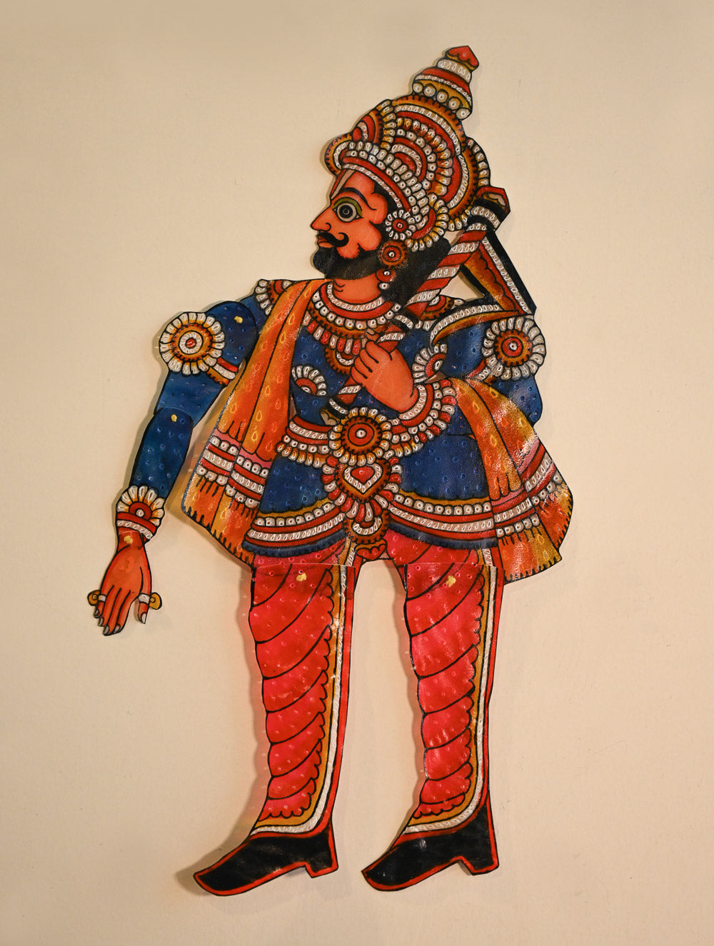 Andhra Leather Craft String Puppet - Bhargava Rama (Height - 19 inches)