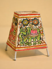 Andhra Leather Craft Lamp Shade - Ambari Maharaj. Height - 6 inches
