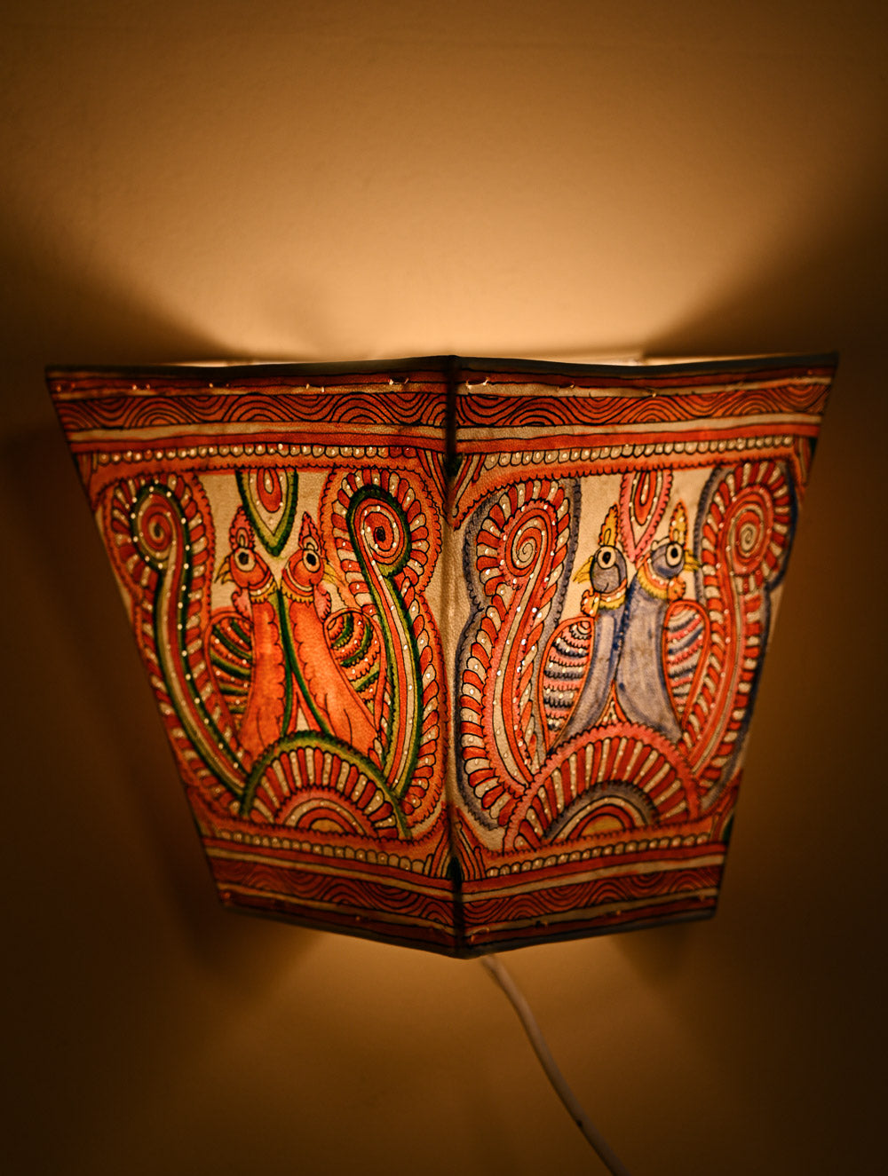 Andhra Leather Craft Wall Lamp Shade - Anil Dwandva Anil Dwandva. Height - 8 inches