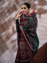 Load image into Gallery viewer, Sambalpuri Handwoven Ikat Soft Cotton Saree - Forest Flame