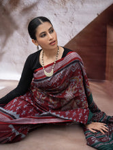 Load image into Gallery viewer, Sambalpuri Handwoven Ikat Soft Cotton Saree - Forest Flame