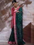 Sambalpuri Handwoven Ikat Soft Cotton Saree - Harita Roop