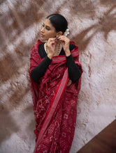Load image into Gallery viewer, Sambalpuri Handwoven Ikat Soft Cotton Saree - Kalinga Red