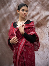 Load image into Gallery viewer, Sambalpuri Handwoven Ikat Soft Cotton Saree - Kalinga Red