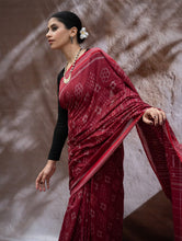 Load image into Gallery viewer, Sambalpuri Handwoven Ikat Soft Cotton Saree - Kalinga Red