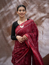 Load image into Gallery viewer, Sambalpuri Handwoven Ikat Soft Cotton Saree - Kalinga Red
