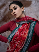 Load image into Gallery viewer, Sambalpuri Handwoven Ikat Soft Cotton Saree - Lal Chakra