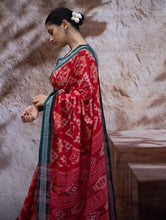 Load image into Gallery viewer, Sambalpuri Handwoven Ikat Soft Cotton Saree - Lal Chakra