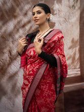Load image into Gallery viewer, Sambalpuri Handwoven Ikat Soft Cotton Saree - Lal Paata