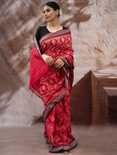 Load image into Gallery viewer, Sambalpuri Handwoven Ikat Soft Cotton Saree - Lal Paata