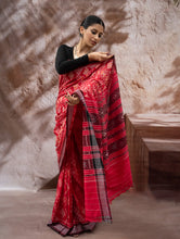 Load image into Gallery viewer, Sambalpuri Handwoven Ikat Soft Cotton Saree - Lal Paata