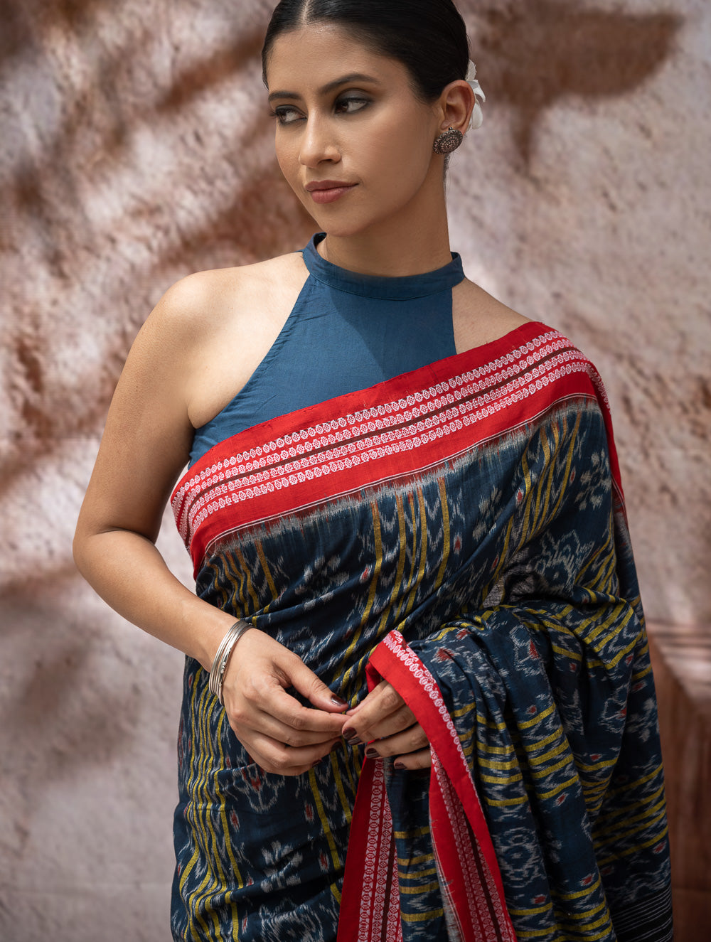 Load image into Gallery viewer, Sambalpuri Handwoven Ikat Soft Cotton Saree - Neel Pravaah