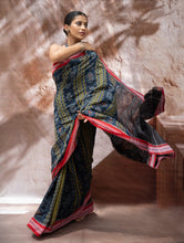 Load image into Gallery viewer, Sambalpuri Handwoven Ikat Soft Cotton Saree - Neel Pravaah