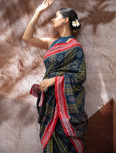 Load image into Gallery viewer, Sambalpuri Handwoven Ikat Soft Cotton Saree - Neel Pravaah