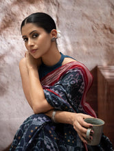 Load image into Gallery viewer, Sambalpuri Handwoven Ikat Soft Cotton Saree - Neel Rangavali