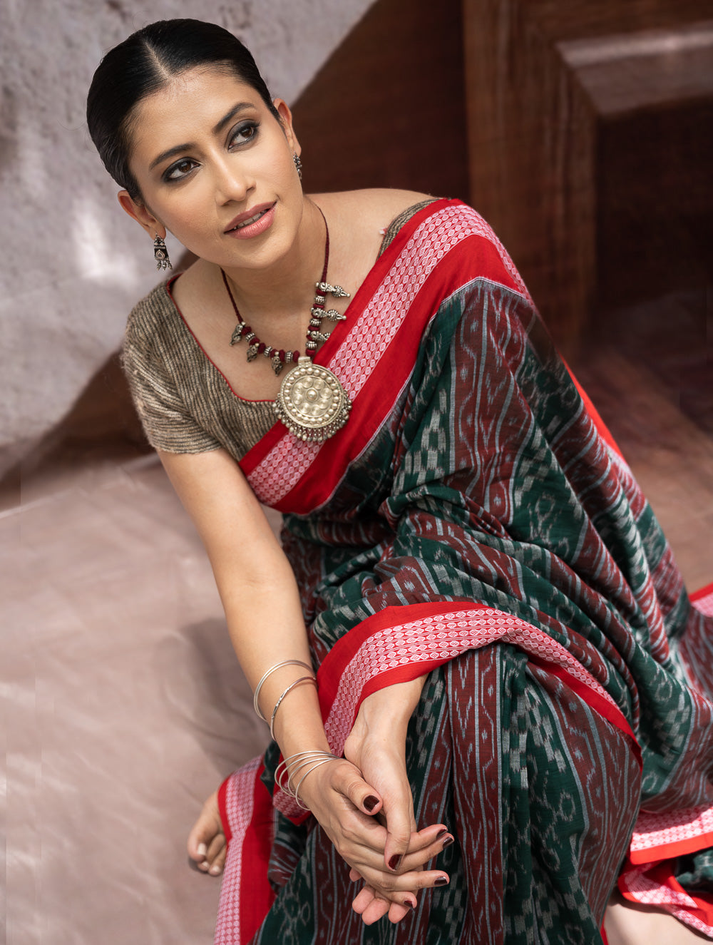 Load image into Gallery viewer, Sambalpuri Handwoven Ikat Soft Cotton Saree - Sambal Sutra