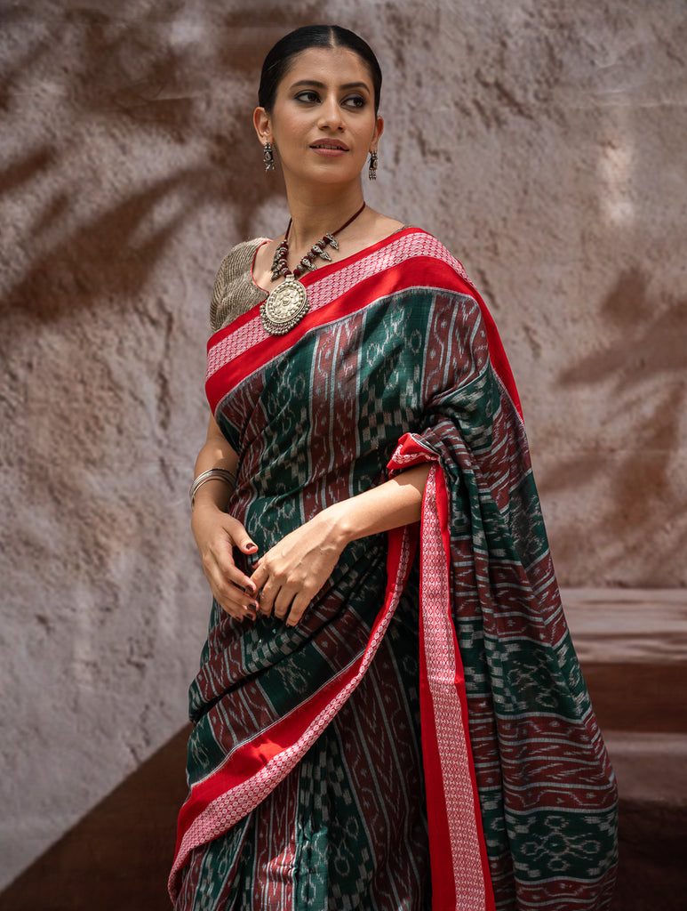 Sambalpuri Handwoven Ikat Soft Cotton Saree - Sambal Sutra