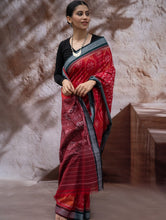 Load image into Gallery viewer, Sambalpuri Handwoven Ikat Soft Cotton Saree - Sindoori
