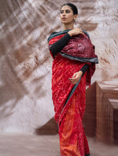Load image into Gallery viewer, Sambalpuri Handwoven Ikat Soft Cotton Saree - Sindoori