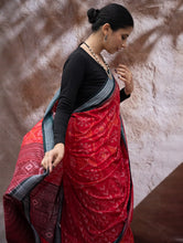 Load image into Gallery viewer, Sambalpuri Handwoven Ikat Soft Cotton Saree - Sindoori