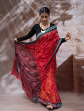 Load image into Gallery viewer, Sambalpuri Handwoven Ikat Soft Cotton Saree - Sindoori