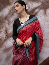 Load image into Gallery viewer, Sambalpuri Handwoven Ikat Soft Cotton Saree - Sindoori