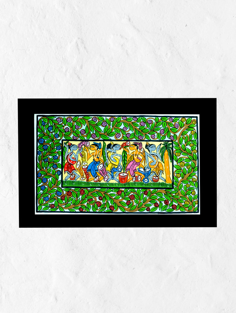 Santhal Tribal Art Painting - A Wedding Procession