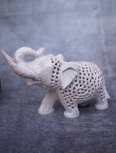 Load image into Gallery viewer, Soapstone Filigree Elephant Curio