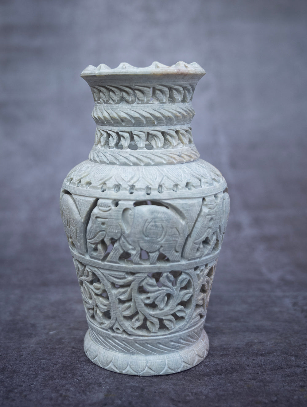 Load image into Gallery viewer, Soapstone Filigree Floral Vase