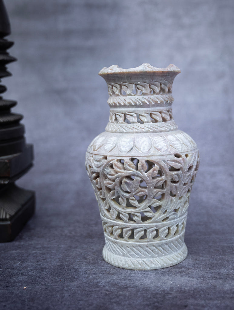 Soapstone Filigree Flower Vase