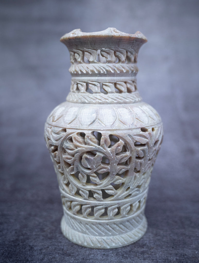 Soapstone Filigree Flower Vase
