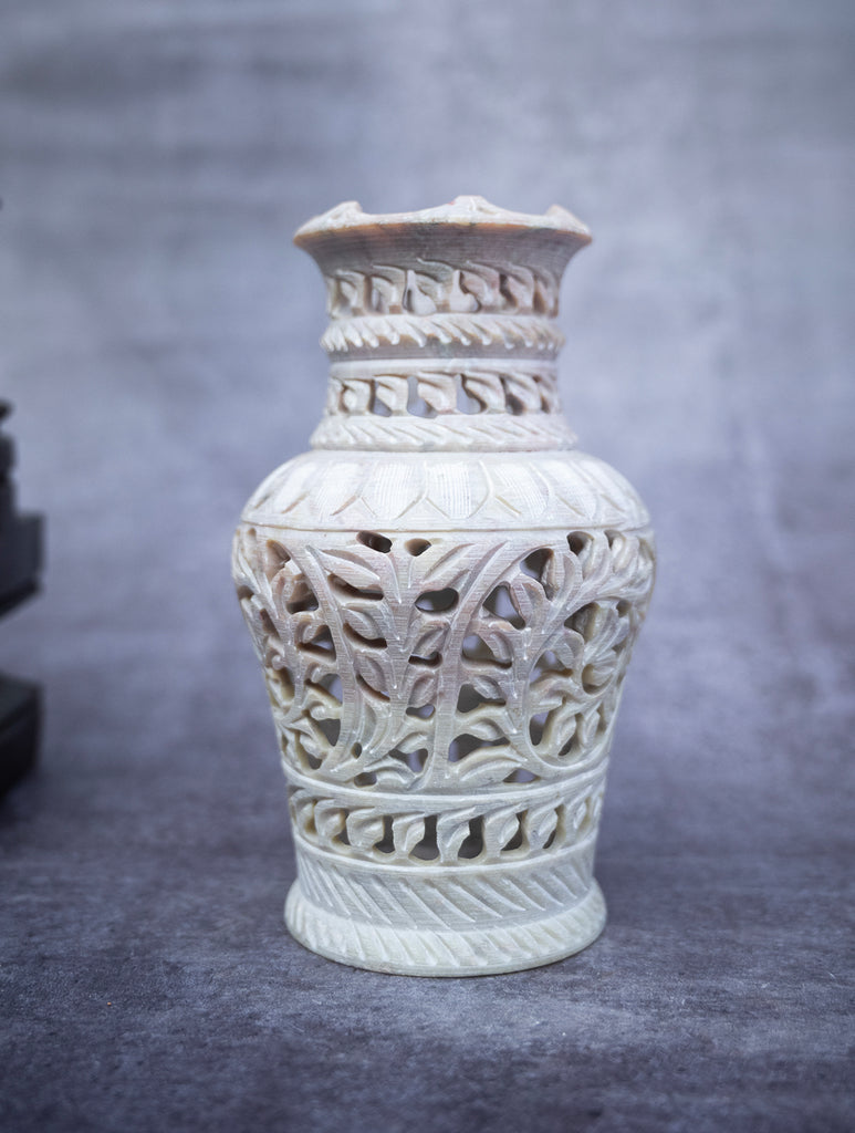 Soapstone Filigree Flower Vase