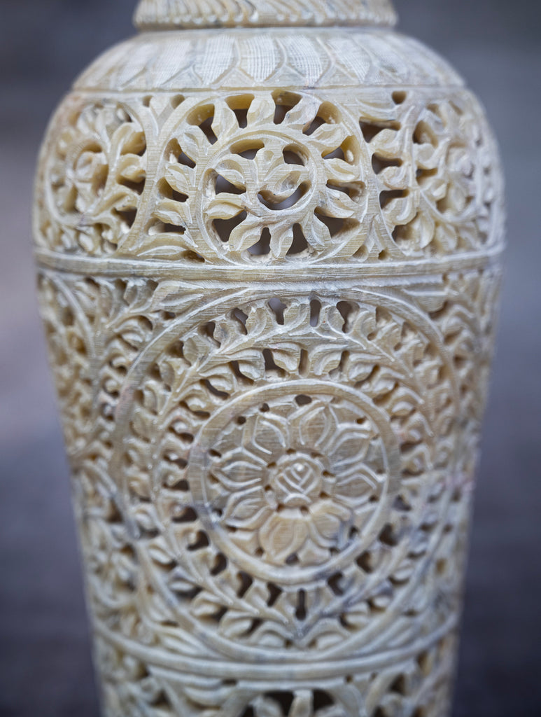 Soapstone Filigree Hexagon Box