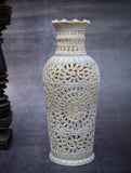Intricate Carved Filigree Vase - Large