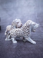 Load image into Gallery viewer, Soapstone Filigree Lion Duo Curio