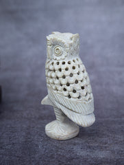 Soapstone Filigree Owl Curio