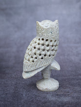 Load image into Gallery viewer, Soapstone Filigree Owl Curio