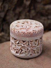 Soapstone Filigree Patramaya Round Box