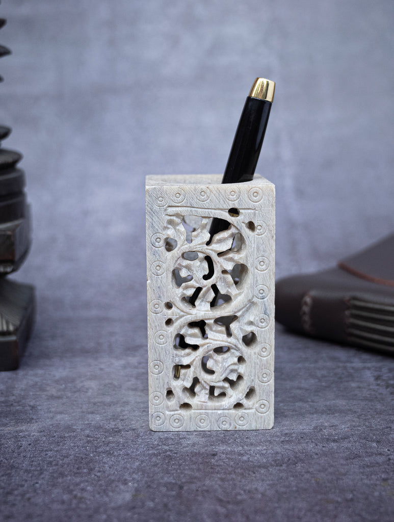 Soapstone Filigree Pen Holder