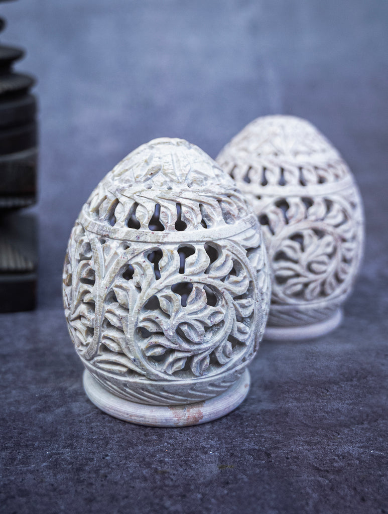 Soapstone Filigree Tea Light Holder