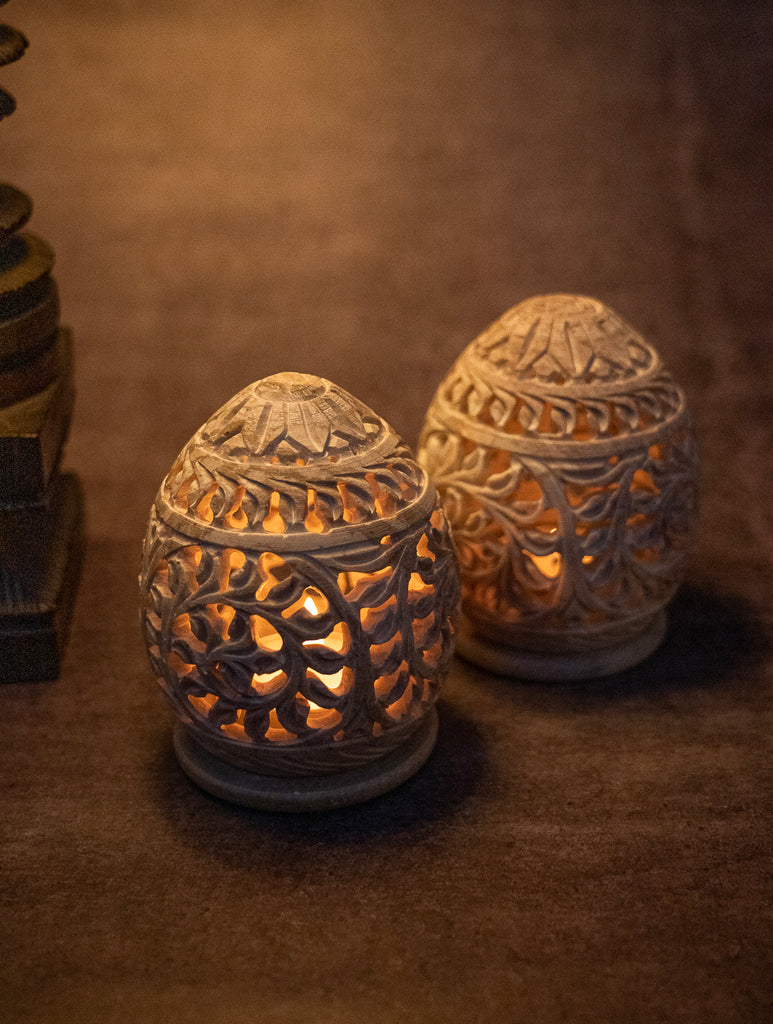 Soapstone Filigree Tea Light Holder